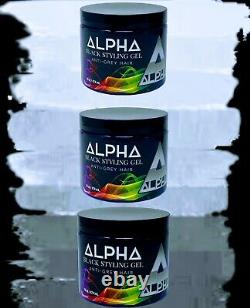 12 Alpha Black Hair Styling Gel Anti-Grey Hair Covers Grey Hair 16 Oz