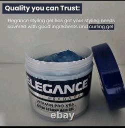 12 Elegance Extra Strong Hold Hair Styling Gel 250ml Vitamin ProVB5 Protection
