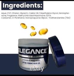 12 Elegance Extra Strong Hold Hair Styling Gel 250ml Vitamin ProVB5 Protection