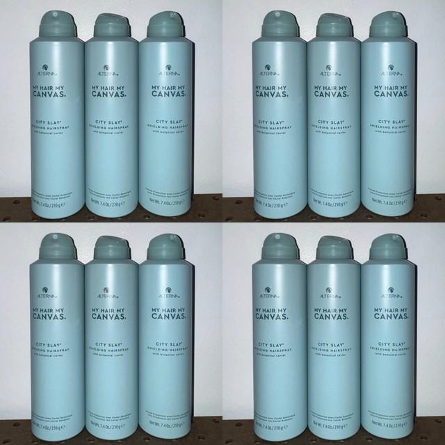 12 Pack Alterna Caviar My Hair Canvas City Slay Spray 7.4 Oz Shielding Hairspray