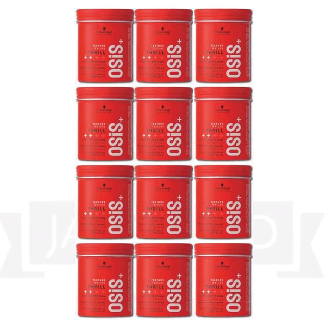 12 X Schwarzkopf Osis+ Texture Thrill 3 Elastic Fiber Gum Dump & Dry Hair 3.38oz