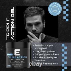 12 x Elegance Hair Gel Triple Action/Extra Strong Hold Earth 500mL each