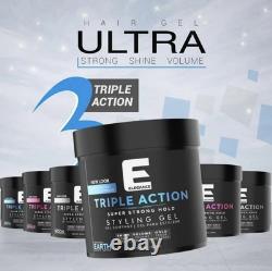 12 x Elegance Hair Gel Triple Action/Extra Strong Hold Earth 500mL each
