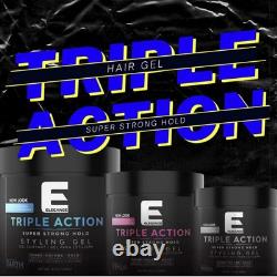 12 x Elegance Hair Gel Triple Action/Extra Strong Hold Earth 500mL each