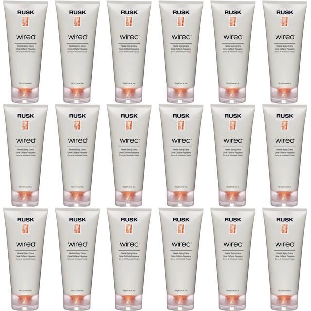 18 Pk Case Rusk Wired Cream Flexible Hold 6 Oz Hair Styling Creme / Gel / Pomade