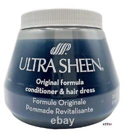 (1) LARGE Ultra Sheen ORIGINAL Formula Conditioner Hair Dress 8 Ounces BLUE -USA