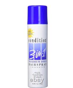 1 NEW Condition 3-in-1 Unscented Maximum Hold Hairspray with Sunscreen 7 oz