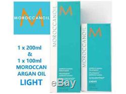 1 x 200ml & 1 x 100ml MOROCCANOIL Moroccan Oil Hair Treatment LIGHT