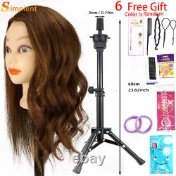 20 Inch 100% Natural Hair Mannequin Head for Hairdresser Hairstyles Training