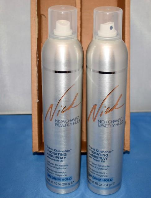2x 10oz Nick Chavez Thirst Quencher Hydrating Hairspray With Argan Oil New H2