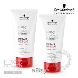 2X Schwarzkopf BC Bonacure Repair Rescue Sealed Ends Hairtherapy 75ml