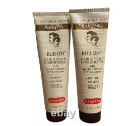 2X SoftSheen Carson Sta-Sof-Fro Rub On Hair Scalp Conditioner Extra Dry 5oz