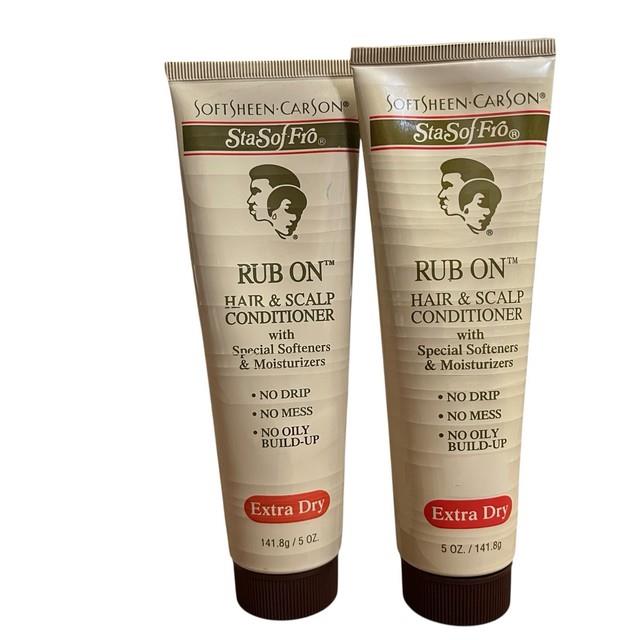 2x Softsheen Carson Sta-sof-fro Rub On Hair Scalp Conditioner Extra Dry 5oz