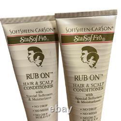 2X SoftSheen Carson Sta-Sof-Fro Rub On Hair Scalp Conditioner Extra Dry 5oz