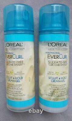 2 L'OREAL EVER CURL Sulfate-Free Sculpt & Hold Cream Gel SEE PIC Not Full Swirl