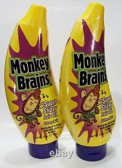 2 NEW Monkey Brains Super Sticky HAIR GEL Extreme Hold 12oz OOP DISCONTINUED H6