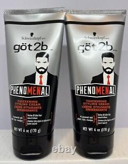 2 NEW Tubes Schwarzkopf Got2b Phenomenal Thickening Styling Cream 6 oz ea HTF