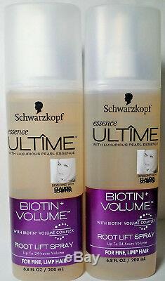2 New Schwarzkopf Essence Ultime Biotin Volume Root Lift Spray Fine Hair 6.8oz