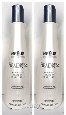2 Nexxus HEADRESS WEIGHTLESS LEAVE IN CONDITIONER 13.5 oz Each (553)