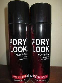 (2) The Dry Look for Men Aerosol Hairspray Extra Hold 8 oz. NEW Hard to Find