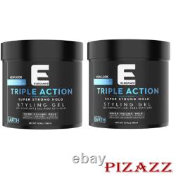 2 x Elegance Hair Gel Triple Action Earth 16.9 fl oz/500ml =1000ml