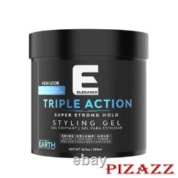 2 x Elegance Hair Gel Triple Action Earth 16.9 fl oz/500ml =1000ml