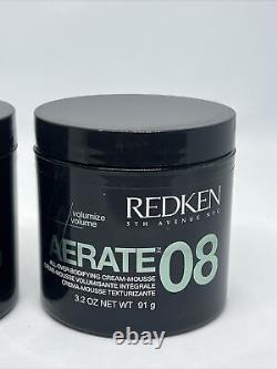2 x Redken AERATE 08 All Over Bodifying Cream Mousse Lot 3.2 oz each