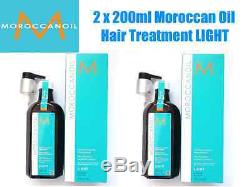 2x 200ml MOROCCANOIL Moroccan Oil Hair Treatment LIGHT fine / light colored hair