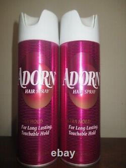2x Adorn Hair Spray Extra Hold Long Lasting Touchable Hairspray 7.5 Oz Pink Can