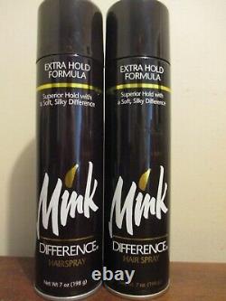 2x MINK DIFFERENCE HAIR SPRAY Extra Hold 7 Oz Can HTF
