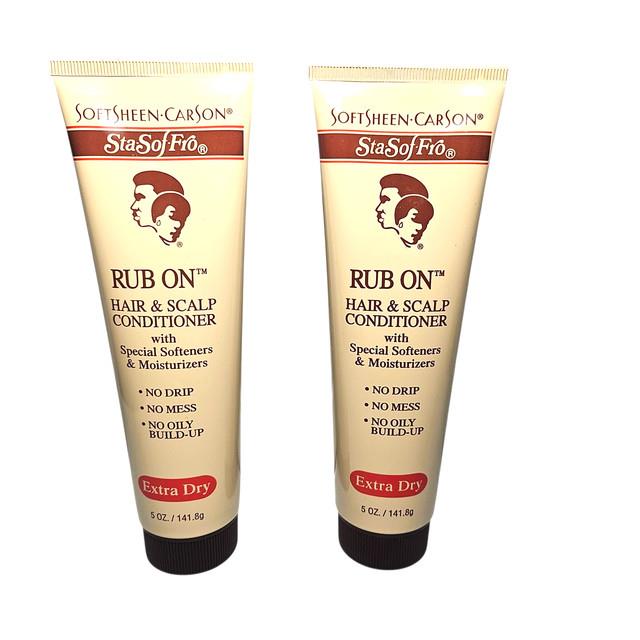2x Softsheen Carson Sta-sof-fro Rub On Hair Scalp Conditioner Extra Dry 5oz
