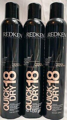 3X Redken Quick Dry 18 Instant Finishing Spray 9.8 Oz. Each