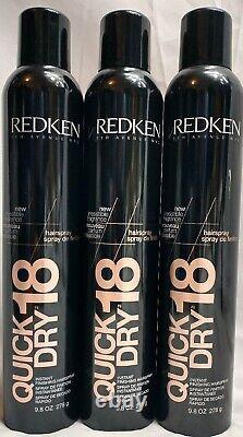 3X Redken Quick Dry 18 Instant Finishing Spray 9.8 Oz. Each NEW