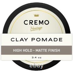 3.4 oz Unscented Hair Clay Pomade for Strong Hold & Natural Finish