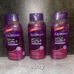 3 Lot La Bella Lots Of Curls Curls Hair Styling Gel, Controls Frizz, 22oz Each