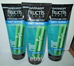 3 ORIGINAL Garnier Fructis Style WET SHINE, Strong Hair Gel #2 with Bamboo Extract