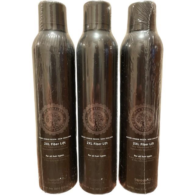3 Pack Tweak'd By Nature 2xl Fiber Lift Dry Volumizing Spray Kauri Amber Resin