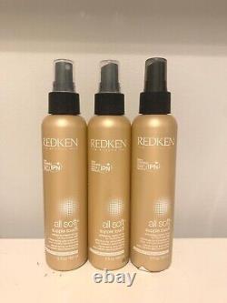 3 Redken All Soft Supple Touch Softening Cream-Spray 5 Oz. Each