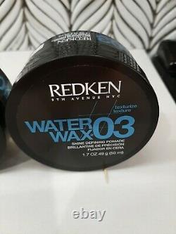 (3)Redken Water Wax 03 Shine Defining Pomade Texturizer 1.7 oz