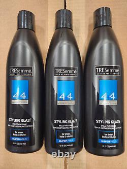 3 Tresemme 4 + 4 Styling Glaze For Sheen, Body & Volume Super Hold 15 Fl Oz Each