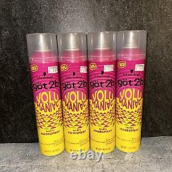 4 Lot Schwarzkopf Got2b Volumaniac Bodify Hairspray 9.1 oz