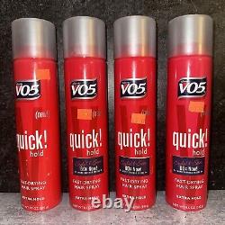 4 Lot Vo5 Quick! Hold Fast Drying Hair Spray Quick Hairspray Extra Hold
