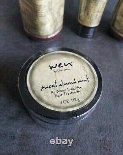 (4) WEN CHAZ DEAN Lot Sweet Almond Mint Conditioner Styling Creme Hair Treatment