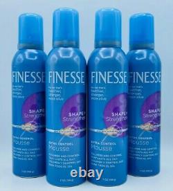 4 x Finesse SHAPE & STRENGTHEN Self Adjusting Extra Control Mousse 7oz Free Ship