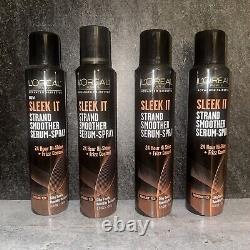 4lot L'oreal Paris Sleek It Strand Smoother Serum-Spray 24Hr Hi-Shine 5.3oz Read