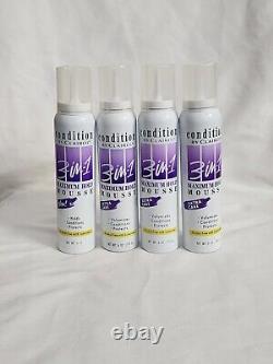 4x Condition 3-in-1 Maximum Hold Mousse With Sunscreen 6 oz each New Retro