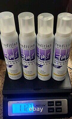 4x Condition 3-in-1 Maximum Hold Mousse With Sunscreen 6 oz each New Retro
