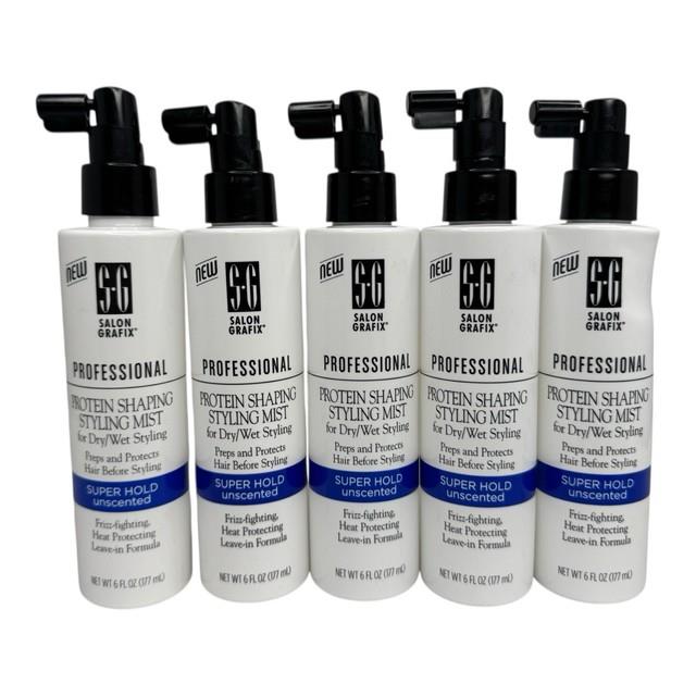 5 Bottles Salon Grafix Protein Shaping Styling Mist Super Hold Unscented Sg