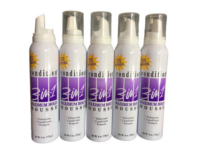 (5) Condition 3 In 1 Maximum Hold Mousse With Sunscreen 6 Oz New