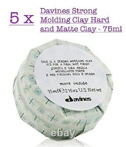 5 x Davines Strong Moulding Clay Hard and Matte Wax- 75ml Brand New